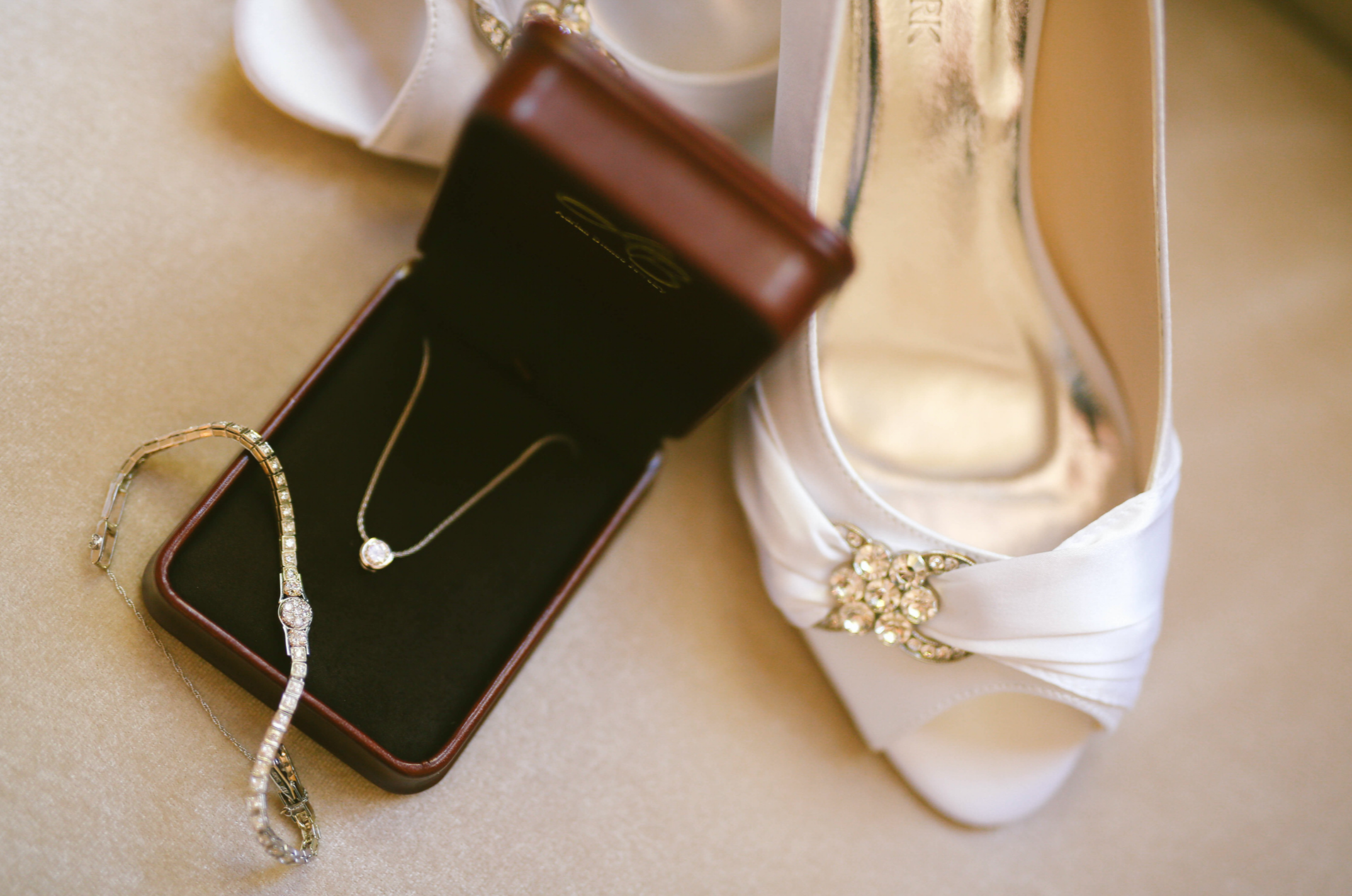 Wedding shoes and jewelry 